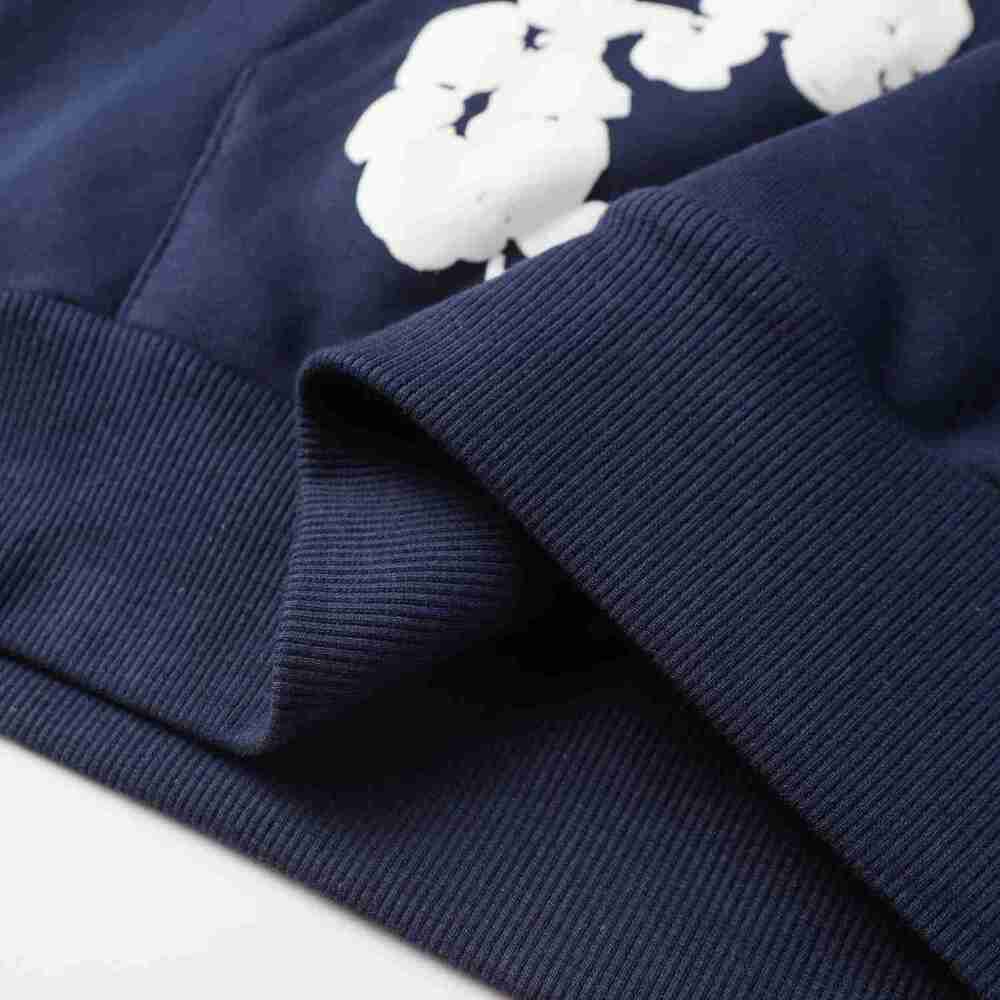 ⭐Navy 3D Foam Wreath Print Oversized Pullover Hoodie - Picture 5 of 8